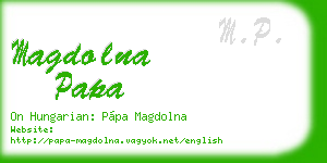 magdolna papa business card